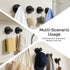 4 Pack Suction Cup Towel Hooks, No-Drill Stainless Steel Wall Hooks for Shower Glass, Bathrooms, Kitchens, Towels and Coats, Matte Black