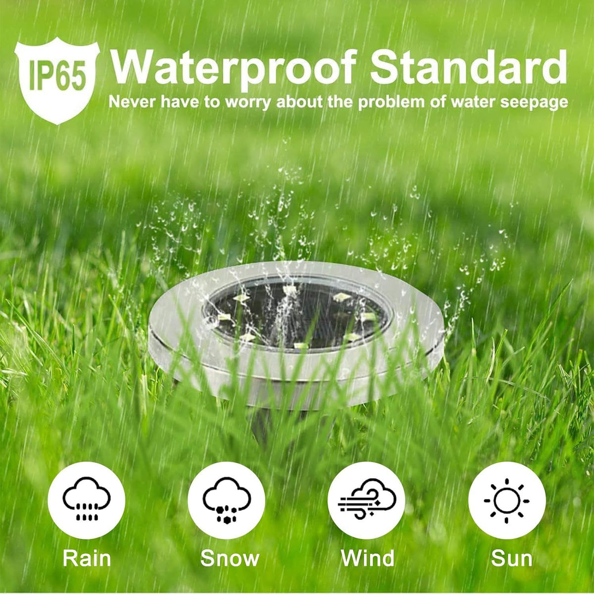16 Pack Solar Ground Lights, Waterproof In-Ground Landscape Lights for Garden Paths, Lawns, Patios and Walkways, White Light, 12 cm Diameter