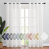 2 Pack White Sheer Linen Curtains, Grommet Light-Filtering Window Drapes for Bedroom and Living Room, White, 132 x 213 cm