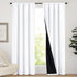 2 Pack White Blackout Curtains for Bedroom, Thermal Insulated Rod Pocket Drapes for Light Blocking and Noise Reduction, White, 132 x 213 cm