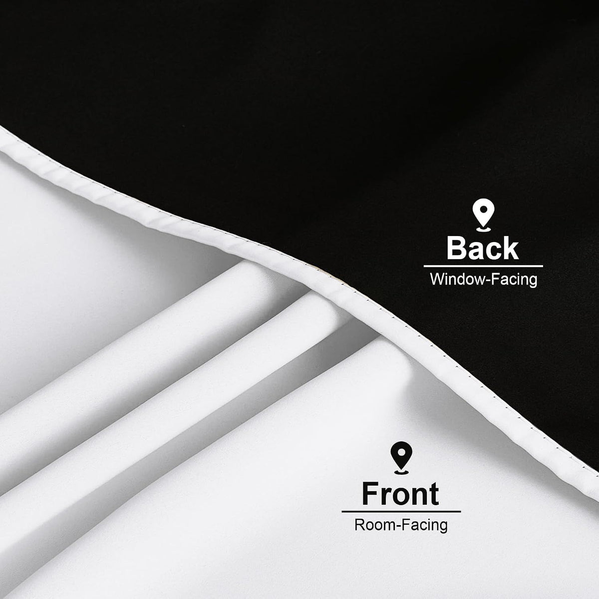 2 Pack White Blackout Curtains for Bedroom, Thermal Insulated Rod Pocket Drapes for Light Blocking and Noise Reduction, White, 132 x 213 cm