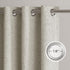 2 Pack Beige 100% Blackout Linen Curtains, Thermal Insulated Grommet Drapes for Bedroom and Living Room, Beige, 132 x 213 cm