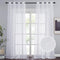 2 Pack White Sheer Voile Curtains, Crinkled Lightweight Grommet Window Drapes for Bedroom, Cottage and Farmhouse, White, 132 x 213 cm