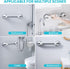 2 Pack Suction Grab Bars for Shower, No-Drill Removable Safety Handles for Bathtubs, Toilets and Seniors, Grey, 43 cm