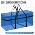 2 Pack 261 L Extra Large Storage Bags with Visible Window, XXL Heavy-Duty Moving Bags For Storage, Wrap Around Handles, Blue
