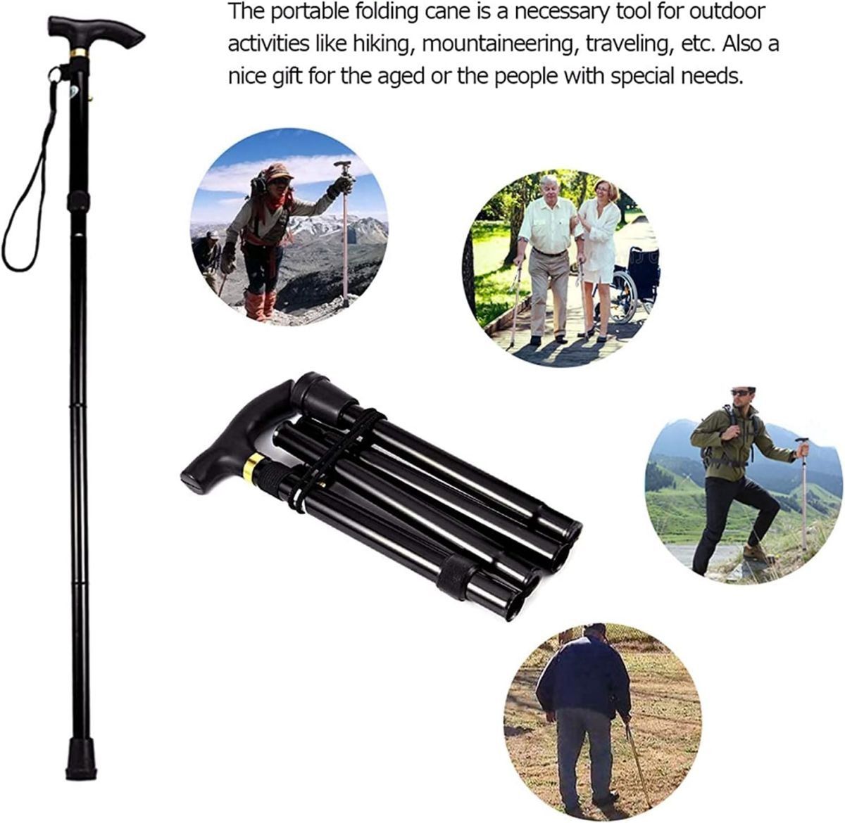 Walking Stick, self-defense walking stick, ultragrip walking stick, retractable walking stick, hiking wall sign