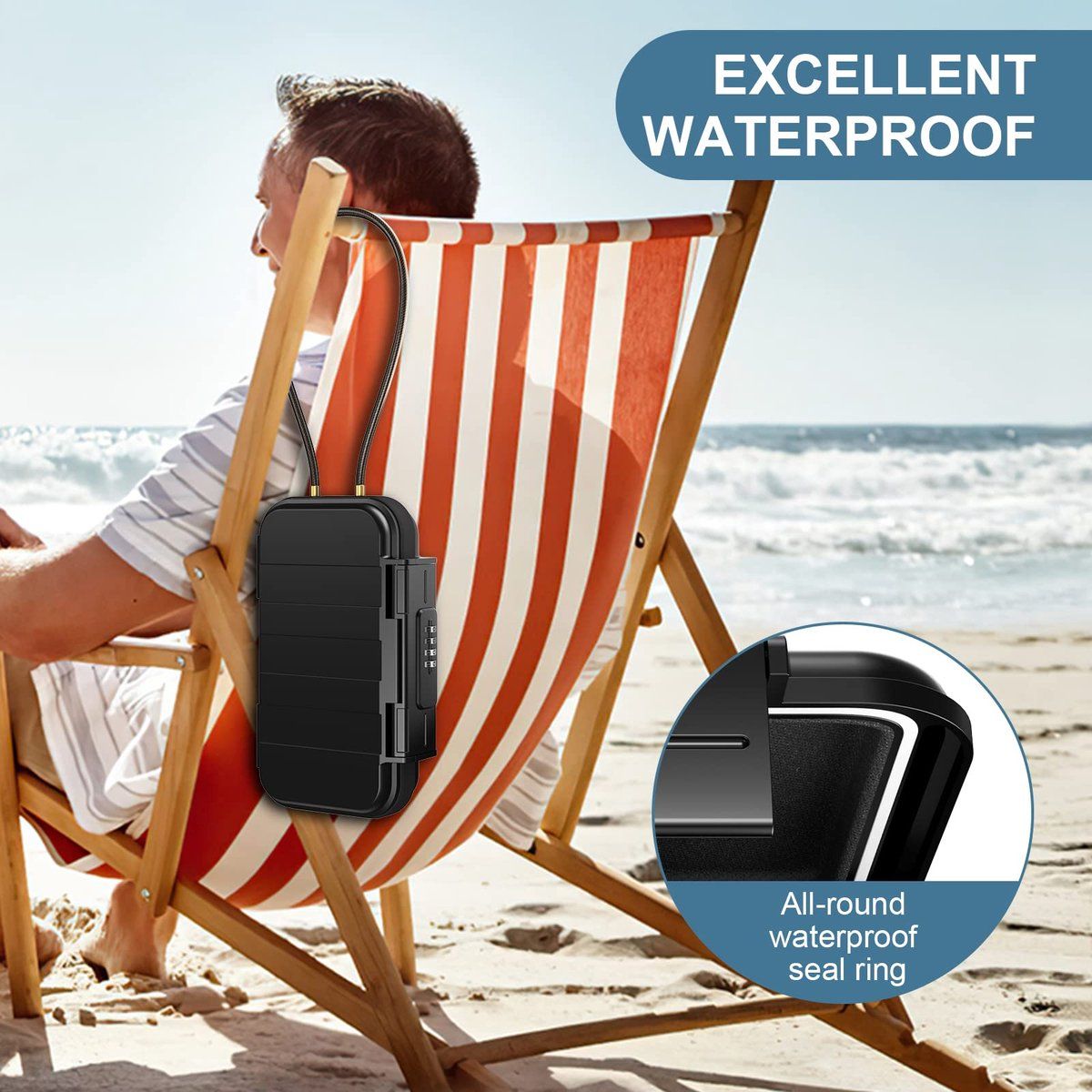 Cash Box, Portable Safe, Small Beach Safe, Locker, Security, Combination Lock, Vacation, for Cats, Dogs and Small Pets