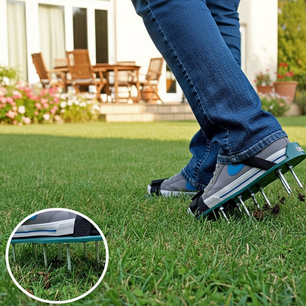 Lawn Aerator Shoes Grass Spike Shoes Adjustable Straps Garden Soil Tool