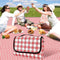 Large Waterproof Picnic Blanket 200 x 200 cm, Red Checkered Foldable Soft Portable Outdoor Rug for Camping, Beach, Park & Backyard BBQ