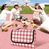 Large Waterproof Picnic Blanket 200 x 200 cm, Red Checkered Foldable Soft Portable Outdoor Rug for Camping, Beach, Park & Backyard BBQ
