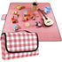 Picnic Blanket, Waterproof, Beach Blanket, Picnic Mat, Lightweight with Handle, Red Checked, Traveling, Outdoor Camping, Park
