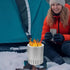 Portable Metal Tabletop Fire Pit with Ventilation Holes for Garden, Camping and Outdoor Warmth, Compact Personal Fireplace, Black