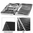 Foldable Stainless Steel Charcoal BBQ Grill with Carry Handle for Camping, Picnics, Beach Trips and Outdoor Cooking, 31 x 31 x 22 cm, Silver