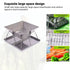 Foldable Stainless Steel Charcoal BBQ Grill with Carry Handle for Camping, Picnics, Beach Trips and Outdoor Cooking, 31 x 31 x 22 cm, Silver