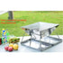 Foldable Stainless Steel Charcoal BBQ Grill with Carry Handle for Camping, Picnics, Beach Trips and Outdoor Cooking, 31 x 31 x 22 cm, Silver