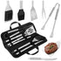 6-Piece Stainless Steel BBQ Tool Set with Carry Case, LFGB Certified, Black