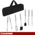 6-Piece Stainless Steel BBQ Tool Set with Carry Case, LFGB Certified, Black