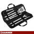 6-Piece Stainless Steel BBQ Tool Set with Carry Case, LFGB Certified, Black
