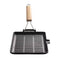 Foldable Non-Stick Iron Grill Pan with Lid and Wooden Handle for Camping, Hiking, Picnics and Outdoor Cooking, Black, 20 cm