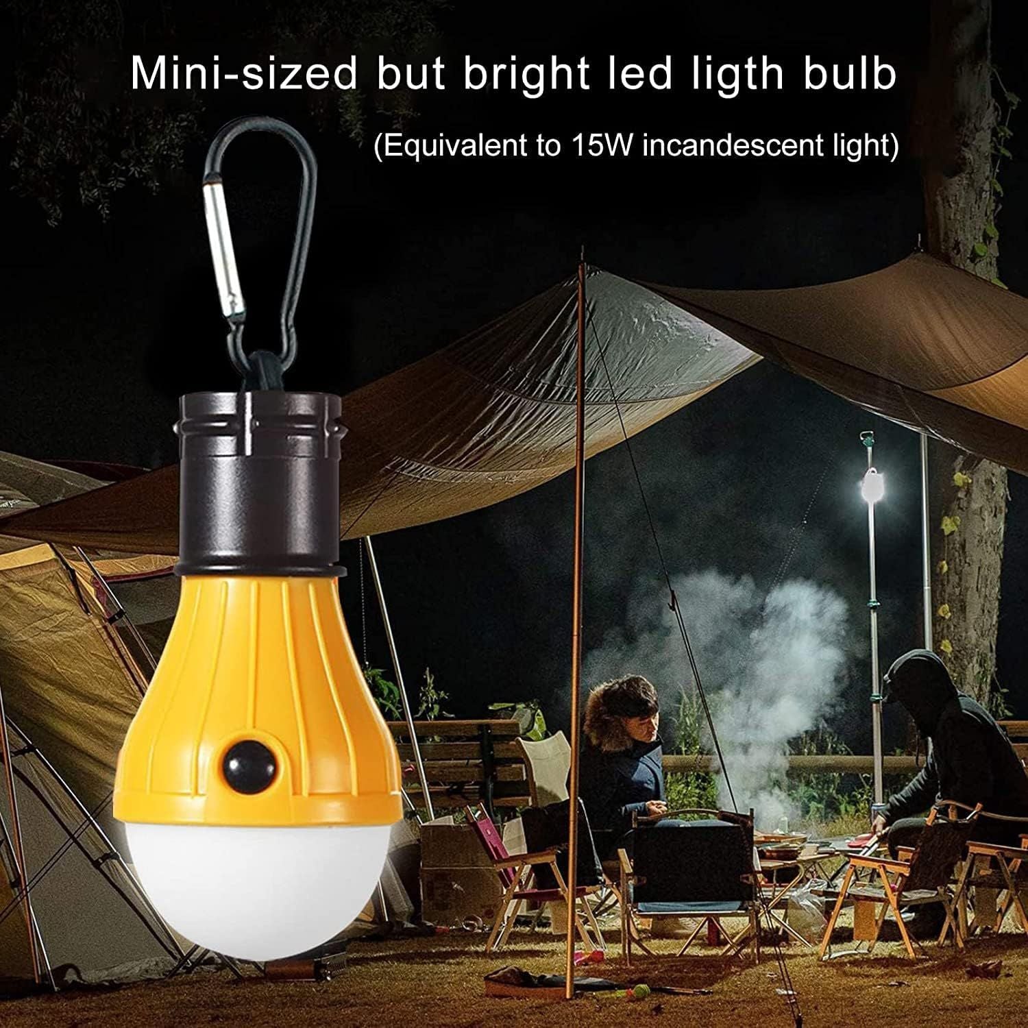 5 Pack LED Camping Tent Lights with Carabiner Hooks, 3 Light Modes and Waterproof ABS Housing for Hiking, Fishing and Emergencies