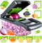 13-in-1 Vegetable Chopper with 8 Interchangeable Stainless Steel Blades and Storage Box for Slicing, Dicing, Grating and Chopping