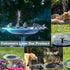 Solar Powered Floating Fountain Pump with 6 Nozzles, 7V 1.7W Panel and 200 L/h Flow for Ponds, Bird Baths and Gardens, 16 cm
