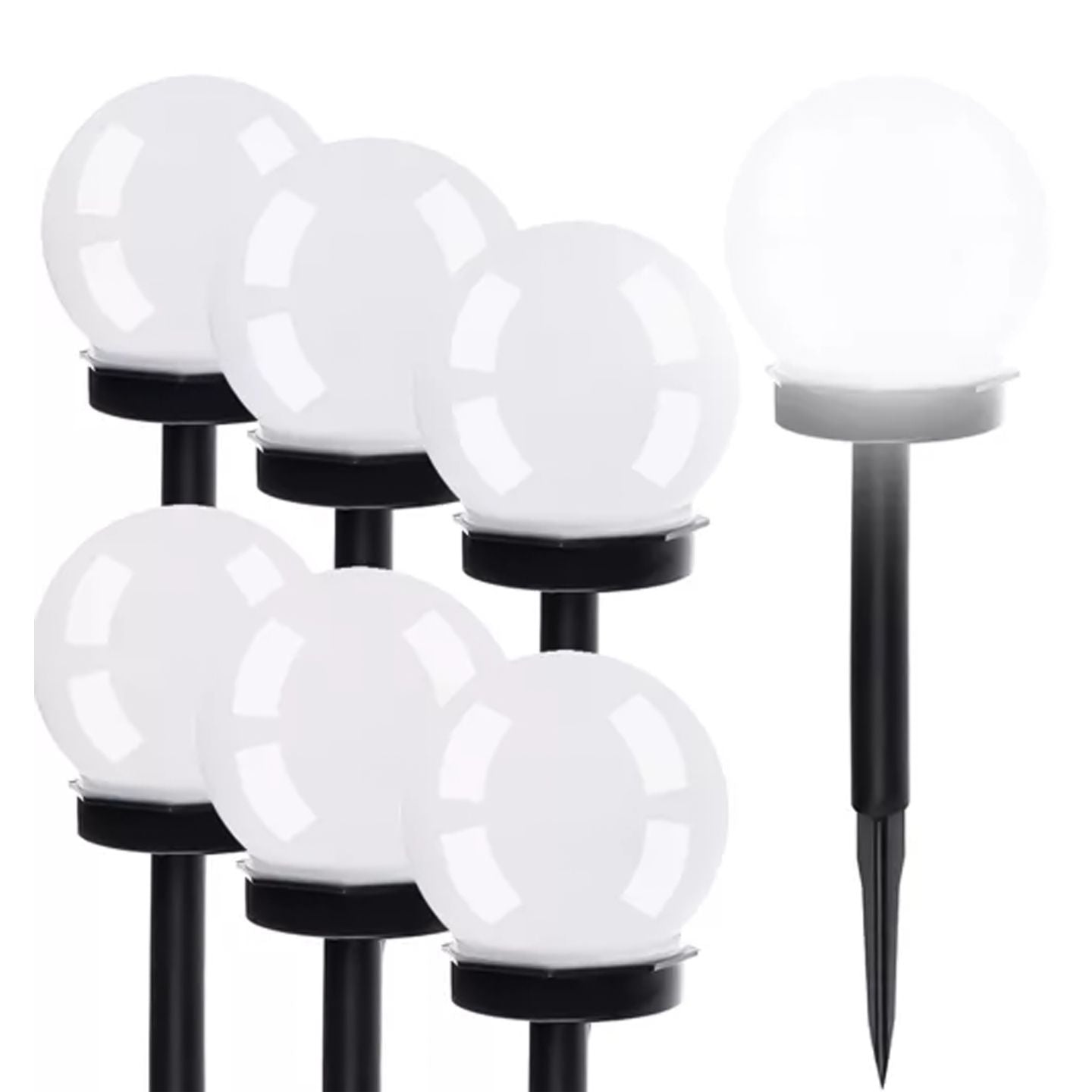 6 Pack Solar Powered Garden Stake Lights with Automatic Dusk to Dawn Sensor, IP44 Weatherproof Path Lighting, Cool White, 35 cm