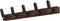 Walnut Wood Wall Coat Rack with 5 Black Alloy Hooks for Coats, Bags, Keys and Towels, Space-Saving Entryway Storage, 25 x 3 cm