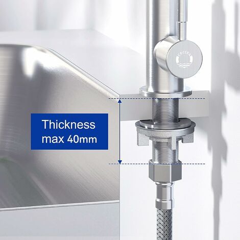 Cold Water Faucet for Kitchen with 304 Stainless Steel Nuts, cold water use, stainless steel construction, daily sink use