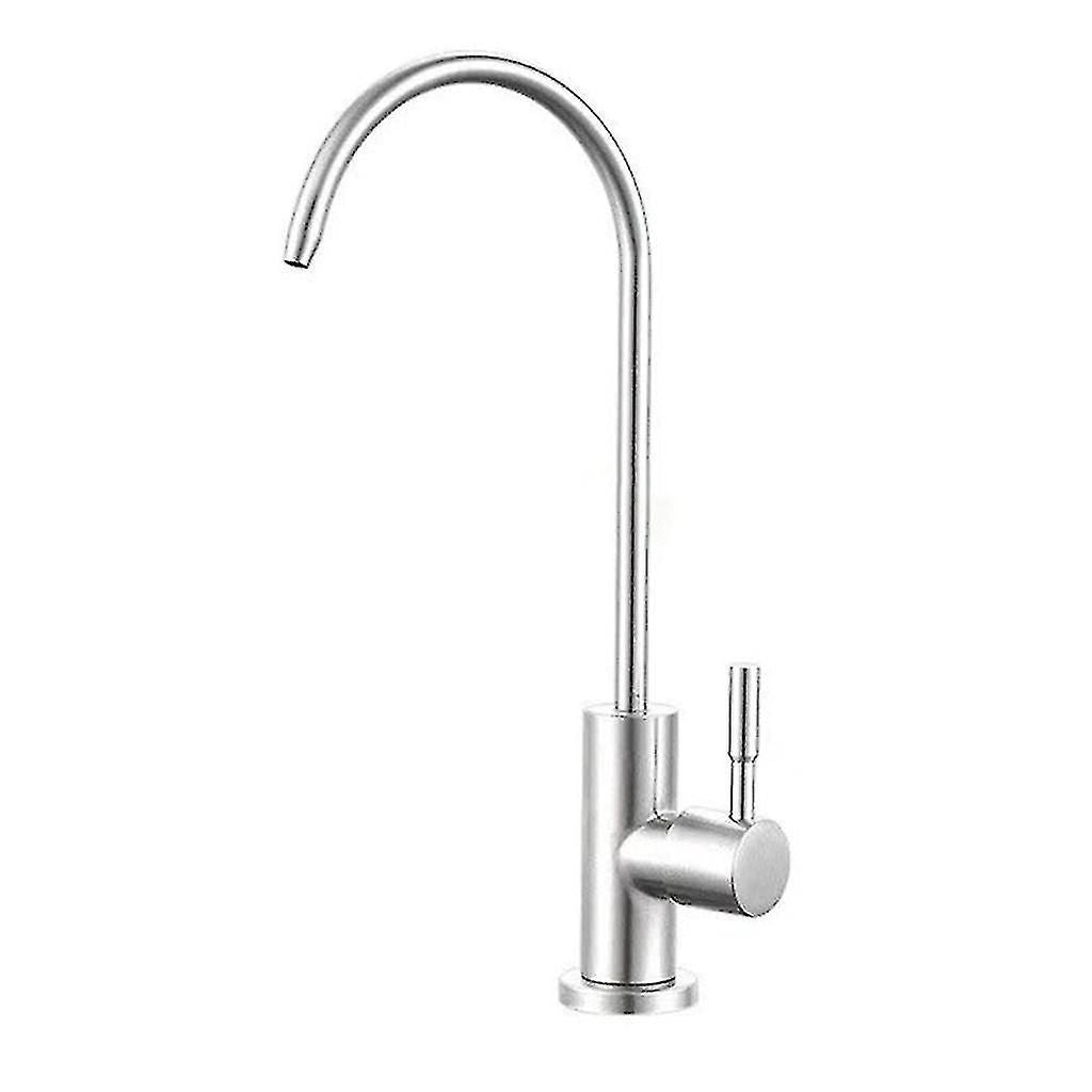 Drinking Water Faucet Kitchen Mixer Stainless Steel Water Filter Faucet, 360 Degree Rotation, 12.2x27cm Overall Size, Silver/Black Finish Options