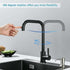 Kitchen Faucet 7-Shaped Kitchen Faucet in 304 Steel Kitchen Faucet 360 Swivel with Removable Aerator Anti-limescale, Black/Brushed Finish Options