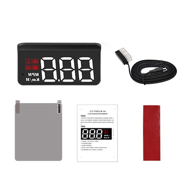 Head-Up Display, Universal GPS HUD for Car, Speedometer with USB Interface, Speed, Driving Direction, Overspeed, Error Code, Black Color