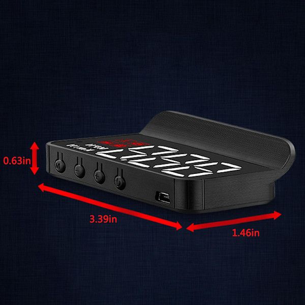 Head-Up Display, Universal GPS HUD for Car, Speedometer with USB Interface, Speed, Driving Direction, Overspeed, Error Code, Black Color