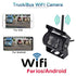 WIFI HD Wireless Truck Backup Camera, 12V-24V, 170 degree Wide Angle, 50m Range, Night Vision, Waterproof IP67, Metal material, White Color