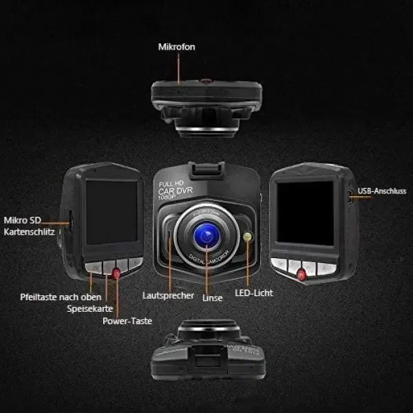 Car dashcam car dashcam front rear, Plastic material, driving view recording, vehicle safety use, Black Color, for automotive repair and installation