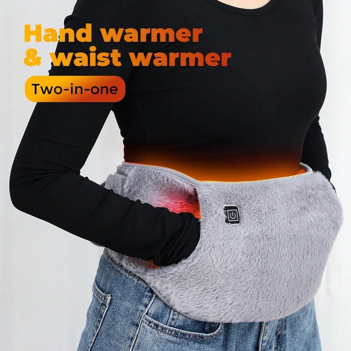 Electric Belly Warmer and Hand Warmer Heating Belt for Menstrual Pain and Lower Back Relief, Soft Belt, 3 Heat Settings