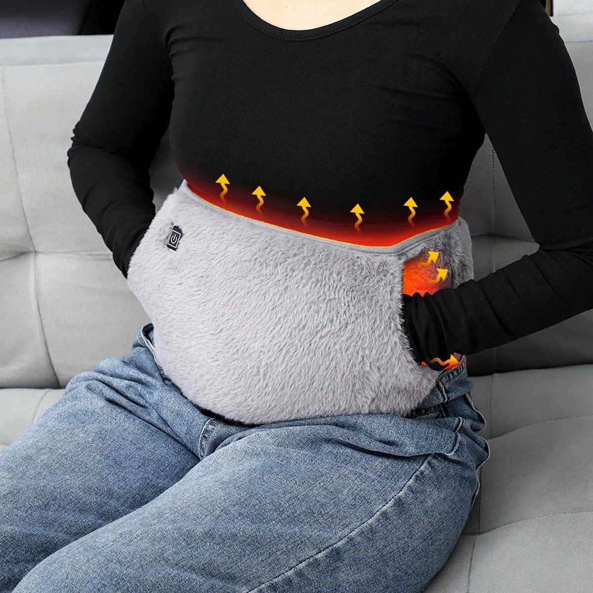 Electric Belly Warmer and Hand Warmer Heating Belt for Menstrual Pain and Lower Back Relief, Soft Belt, 3 Heat Settings