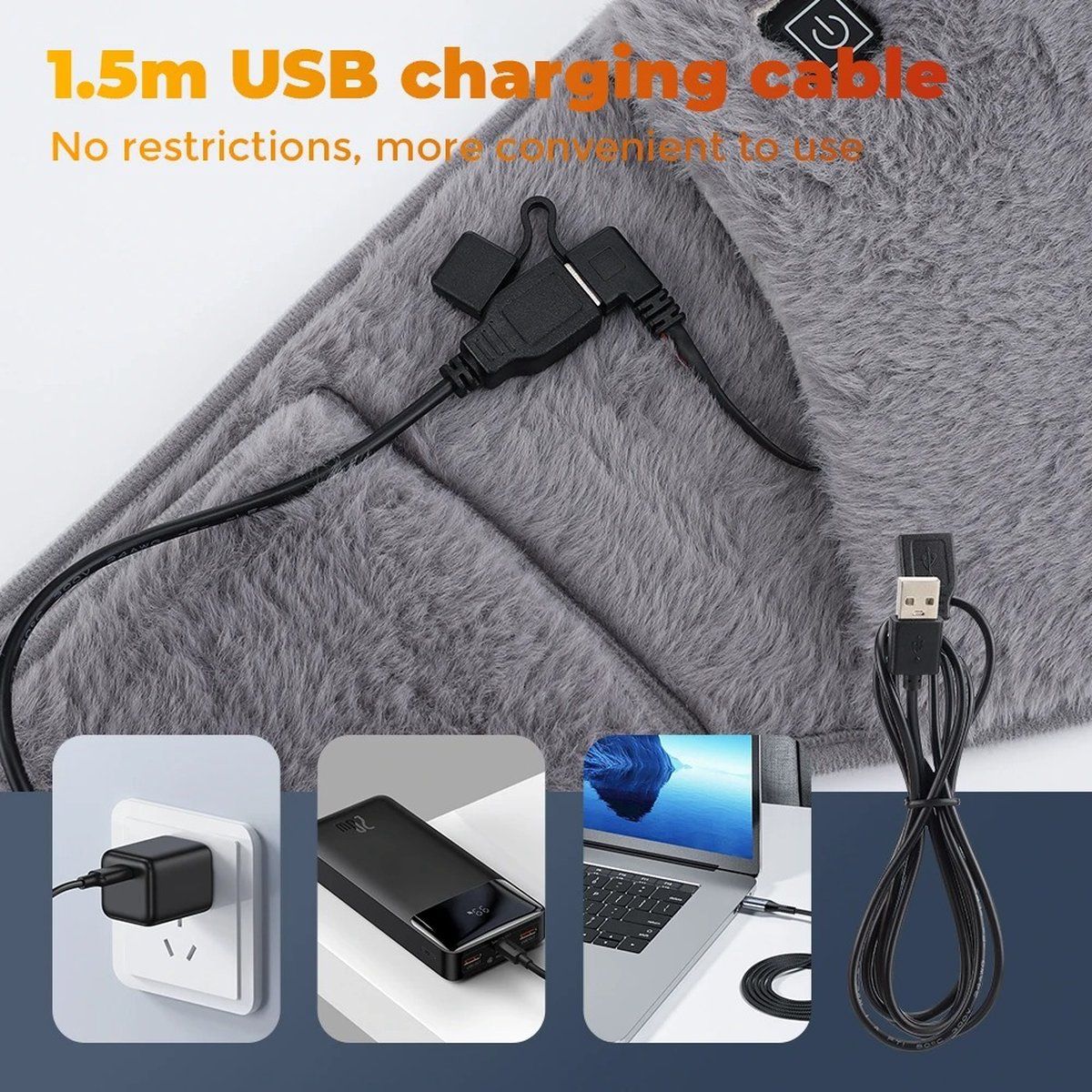 Electric Belly Warmer and Hand Warmer Heating Belt for Menstrual Pain and Lower Back Relief, Soft Belt, 3 Heat Settings