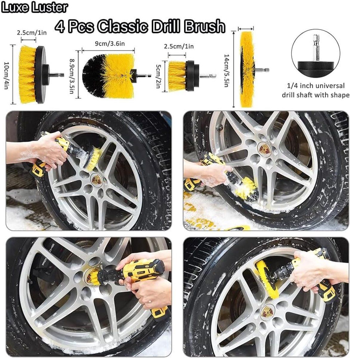 22 Pieces Car Wash Kit with Polishing Tools, Rim Brush and Interior and Exterior Car Care Accessories for Vehicle Cleaning
