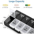 Weekly AM PM Pill Organizer for Twice Daily Use, 14-Compartment Pill Case for Vitamins and Medicine, PP Plastic Material