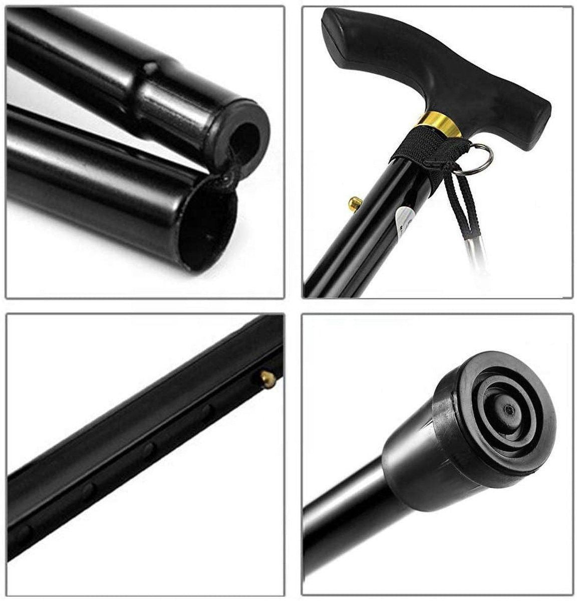 Crutch, Walking stick for the elderly, Adjustable and foldable, Walking stick, Nordic style, for Home, Travel and Daily Use, 84-93 cm