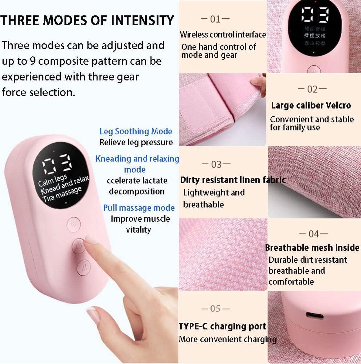 Leg Massager, Calf Massage, Leg Massager Circulation, Foot Massager, Wireless Massage, for Home, Travel and Daily Use