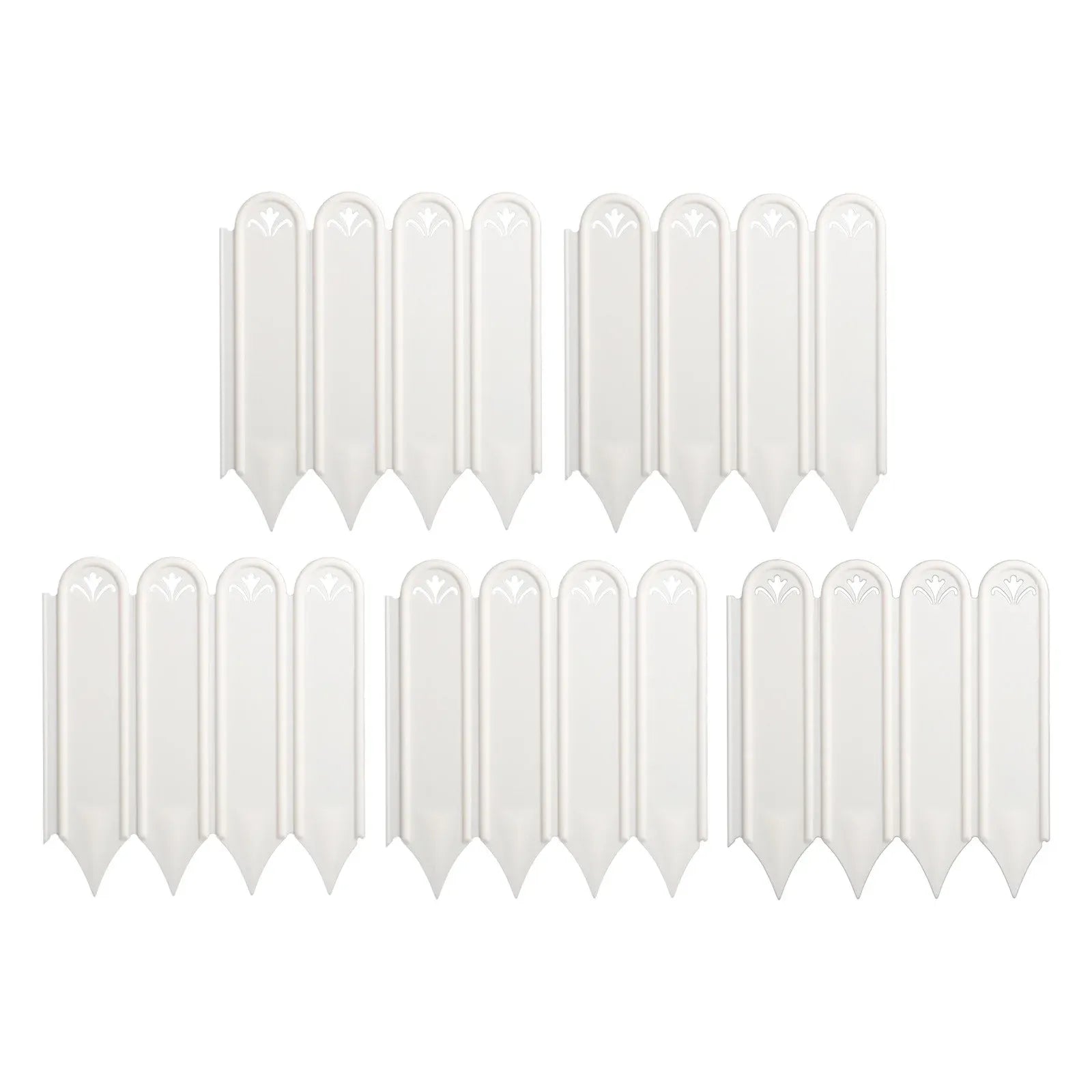 5 Pack, Garden Fence Plastic Picket Edging for Lawn Flower Bed Border Decorative Yard, 8x5.9in, for Garden, Patio, Outdoor and Seasonal Use