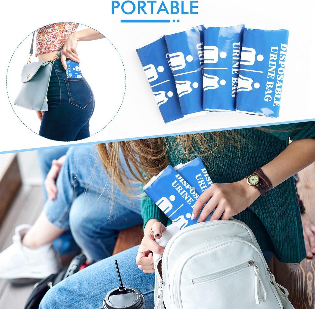 12 Pack Disposable Urine Bags 800ml Leakproof Emergency Toilet Bags Camping Travel