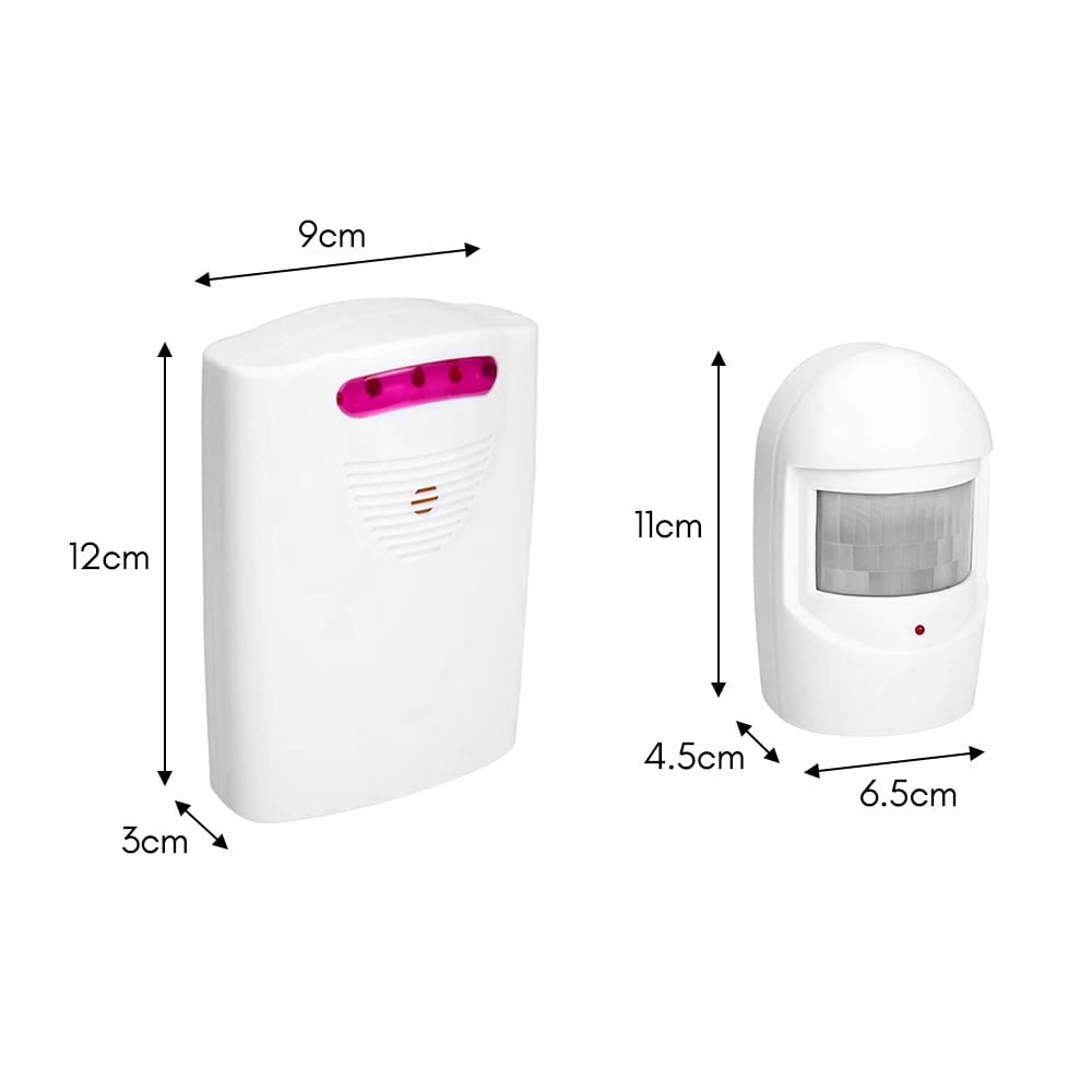 Sueriy Wireless Driveway Alarm Alert System Security Garage Intruder PIR Motion Sen Sor with 1 Receiver and 2 Transmitters for Home Outdoor Use