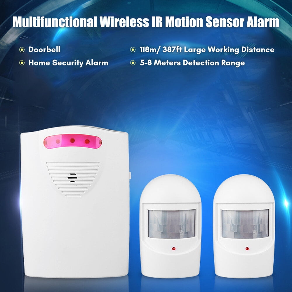 Sueriy Wireless Driveway Alarm Alert System Security Garage Intruder PIR Motion Sen Sor with 1 Receiver and 2 Transmitters for Home Outdoor Use