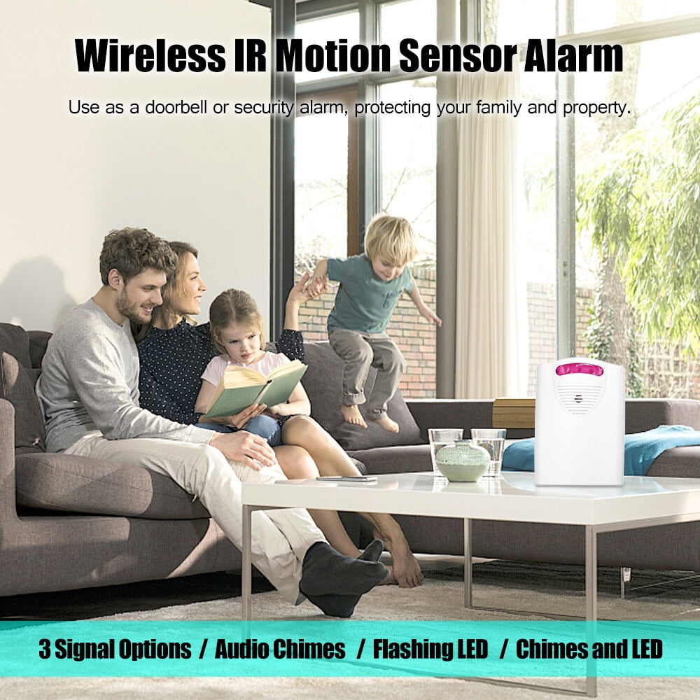 Sueriy Wireless Driveway Alarm Alert System Security Garage Intruder PIR Motion Sen Sor with 1 Receiver and 2 Transmitters for Home Outdoor Use