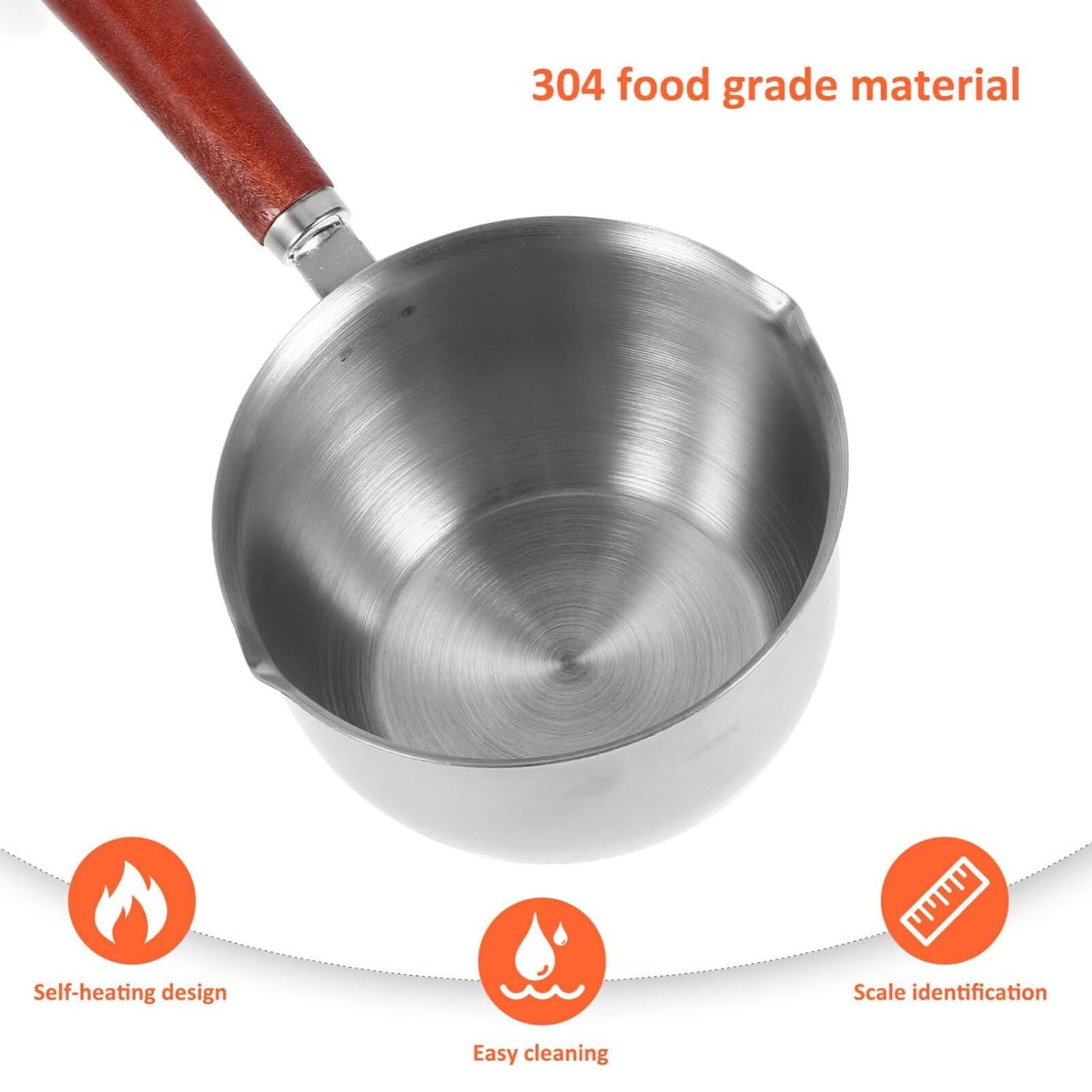 Cooking Utensils , Stainless Hot Oil Pot with Wooden Handle New Oil Pot Container for Kitchen Cooking Oil Strainer Pot A
