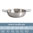 Stainless Steel Instant Noodle Pot , 7.1" Korean Ramen Noodle Pot with Handles Stainless Everyday Pan Golden Korean Cooking Pot for Soup Noodle Pasta Home and Outdoor Dishwasher SLD