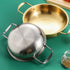 Stainless Steel Instant Noodle Pot , 7.1" Korean Ramen Noodle Pot with Handles Stainless Everyday Pan Golden Korean Cooking Pot for Soup Noodle Pasta Home and Outdoor Dishwasher SLD